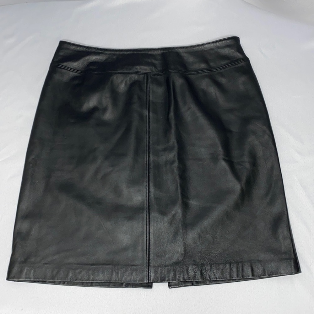 Jaclyn Smith Black Genuine Leather Skirt - size 12
